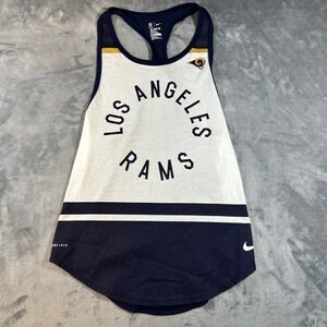 Nike Los Angeles Rams Dri-FIT Racerback Tank Top Womens XS Navy White NFL
